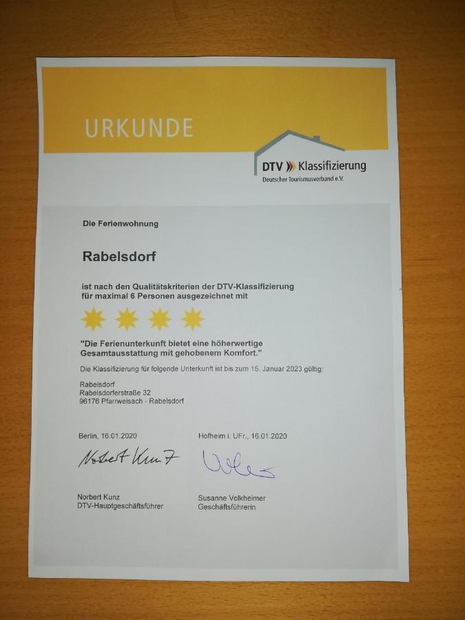 Ferienwohnung Rabelsdorf Pfarrweisach Exteriör bild